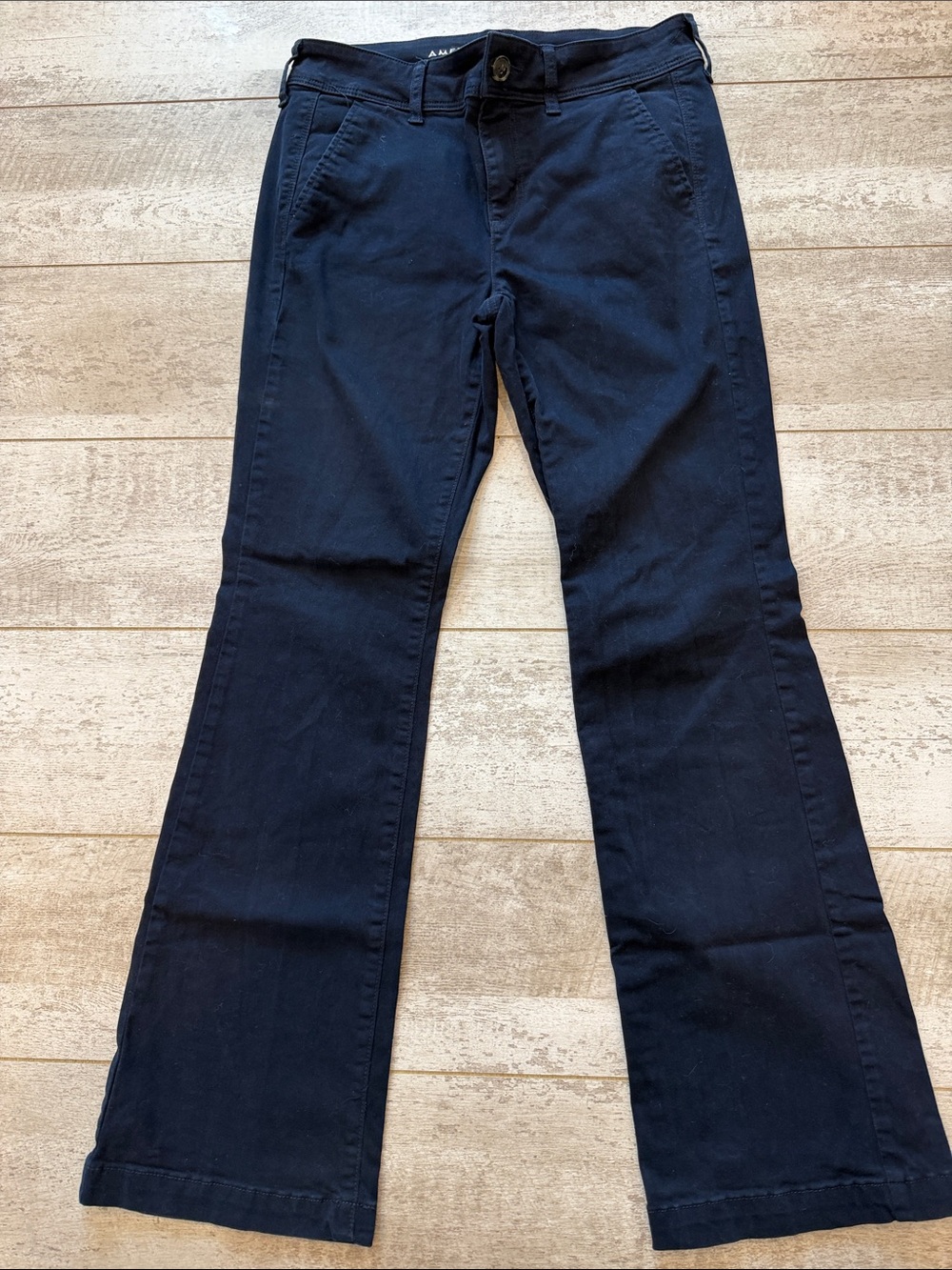 American Eagle Outfitters Women's Dark Navy Kick Boot Khaki Pants Size 10